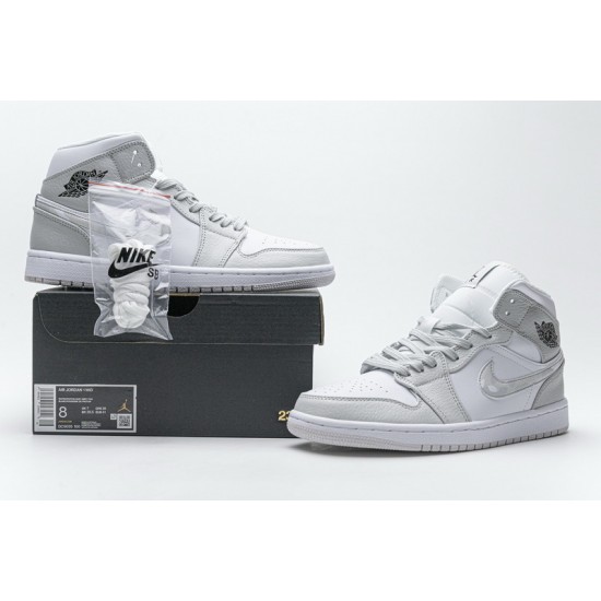Air Jordan 1 Mid "White Camo" White Grey DC9035-100